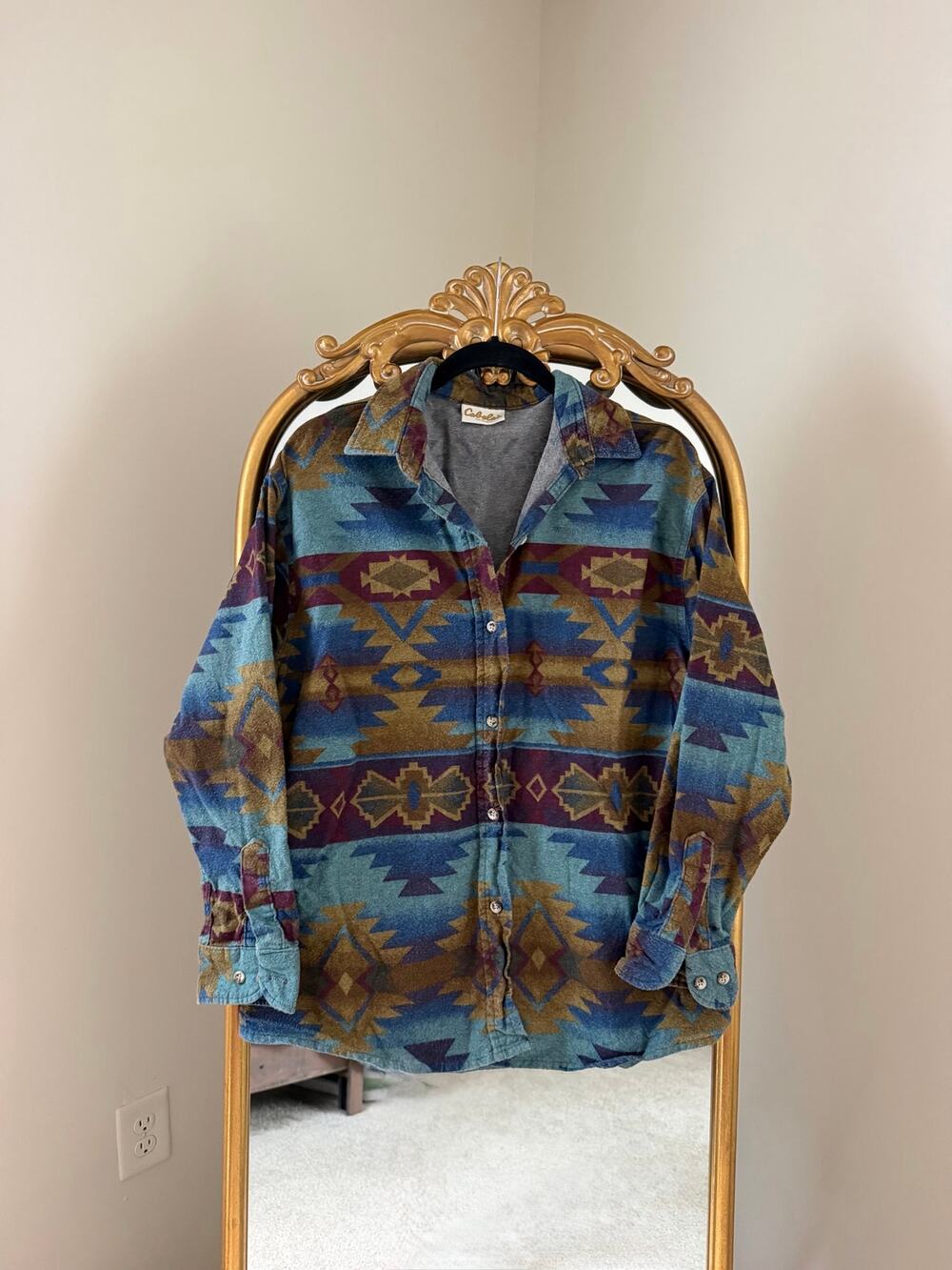Vintage Columbia Western Aztec Button Down Long Sleeve Shirt